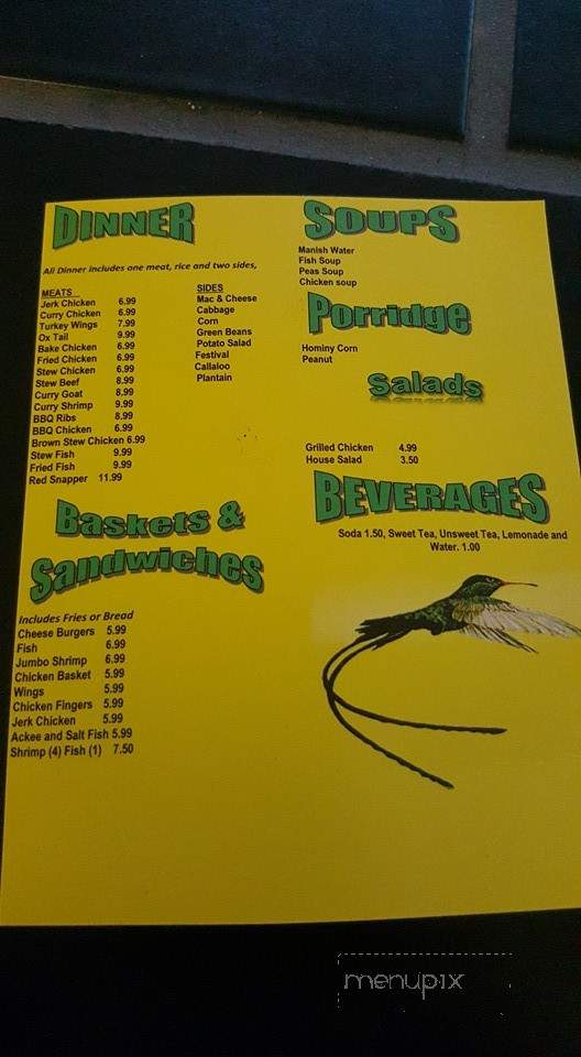 The Jamaican - Myrtle Beach, SC menu_pic