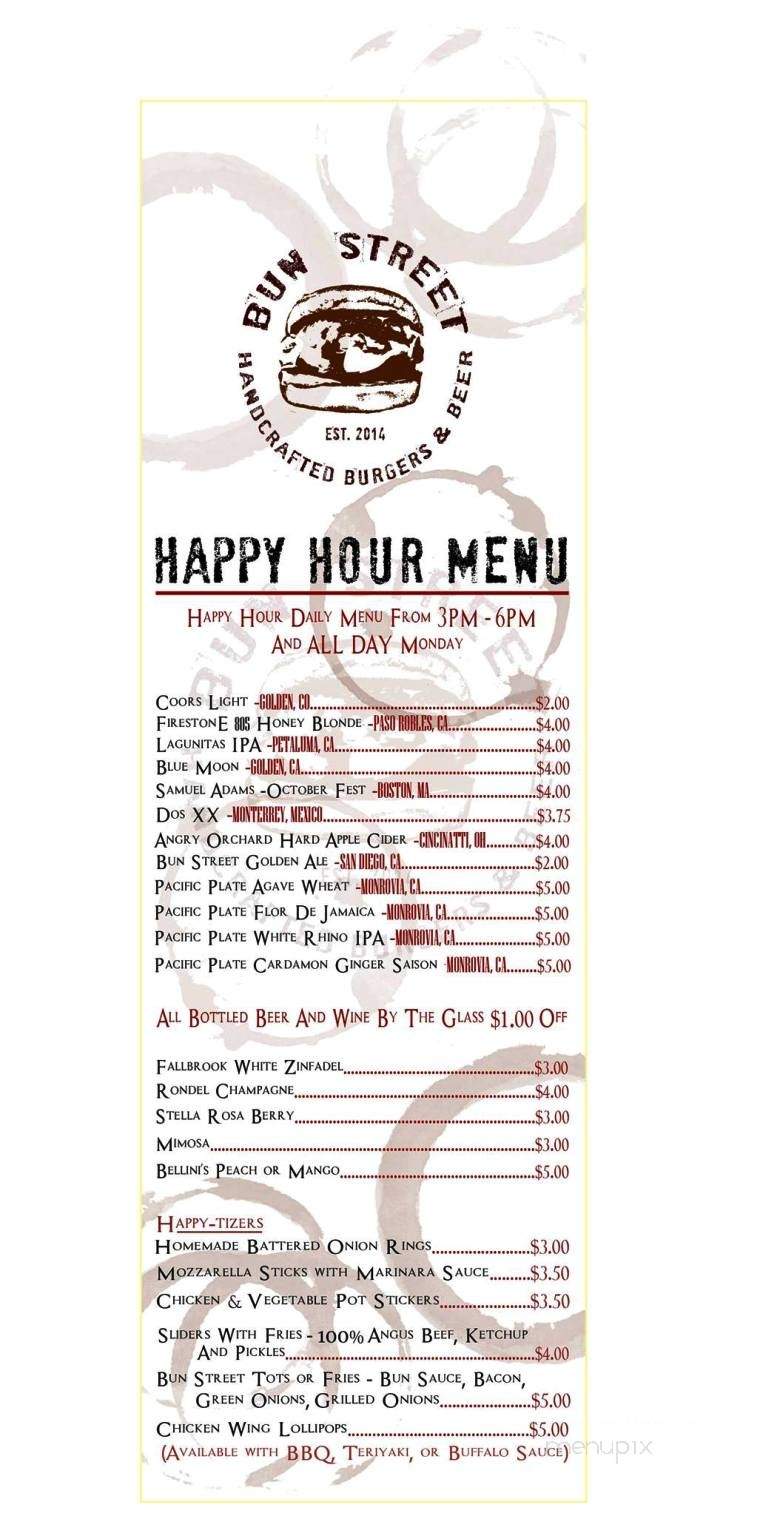 Bun Street - West Covina, CA menu_pic