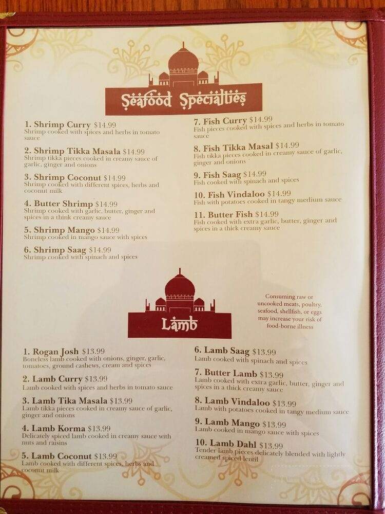Taste of India - Cortez, CO menu_pic