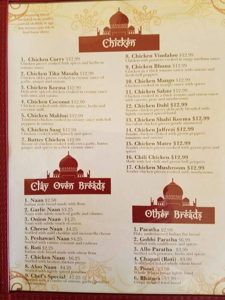 Taste of India - Cortez, CO menu_pic