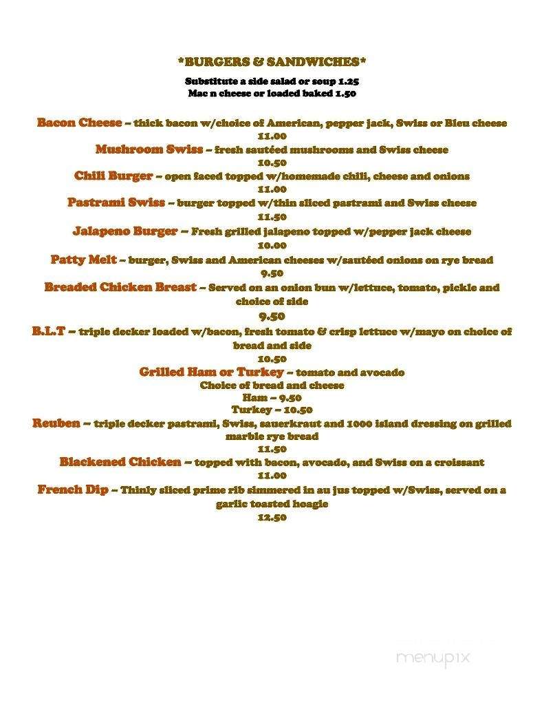 Porter's Pub - Soda Springs, ID menu_pic