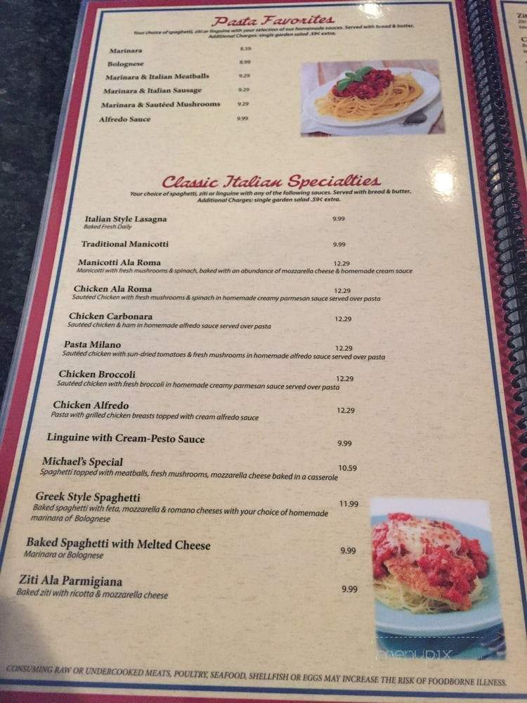 Michael's Diner and Restaurant - Charlottesville, VA menu_pic