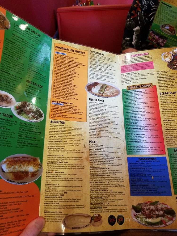 5 de Mayo - Arcadia, IN menu_pic