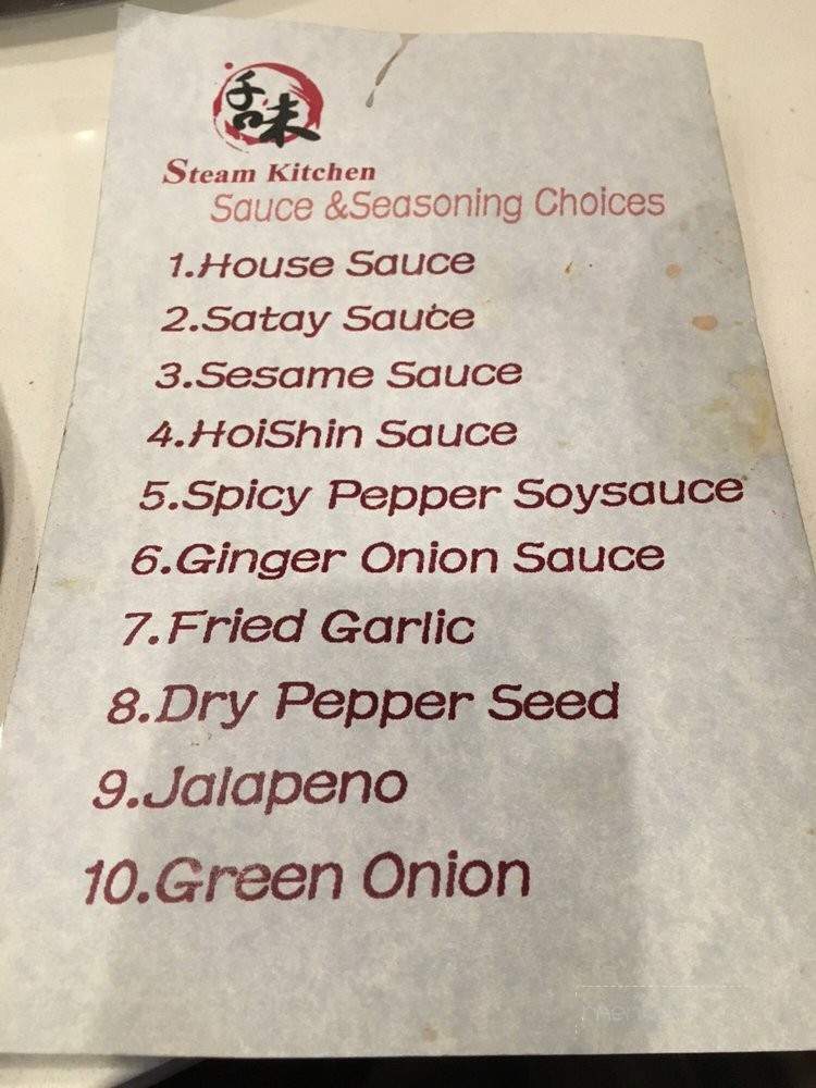 Tastee Steam Kitchen - Oakland, CA menu_pic