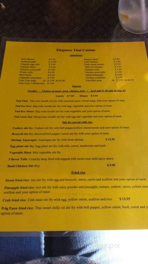 Elegance Thai Cuisine - Starke, FL menu_pic