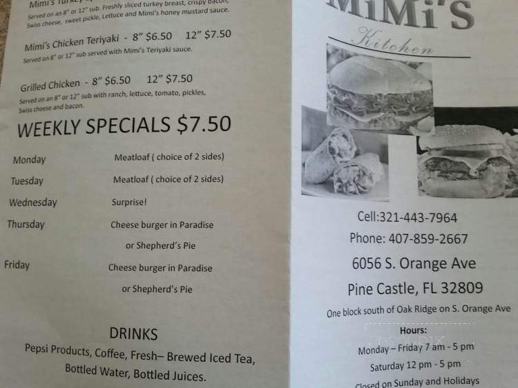 Mimi's Kitchen - Pine Castle, FL menu_pic