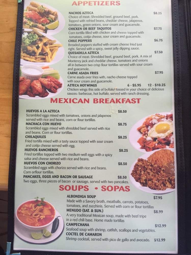 El Azteca - Medford, OR menu_pic