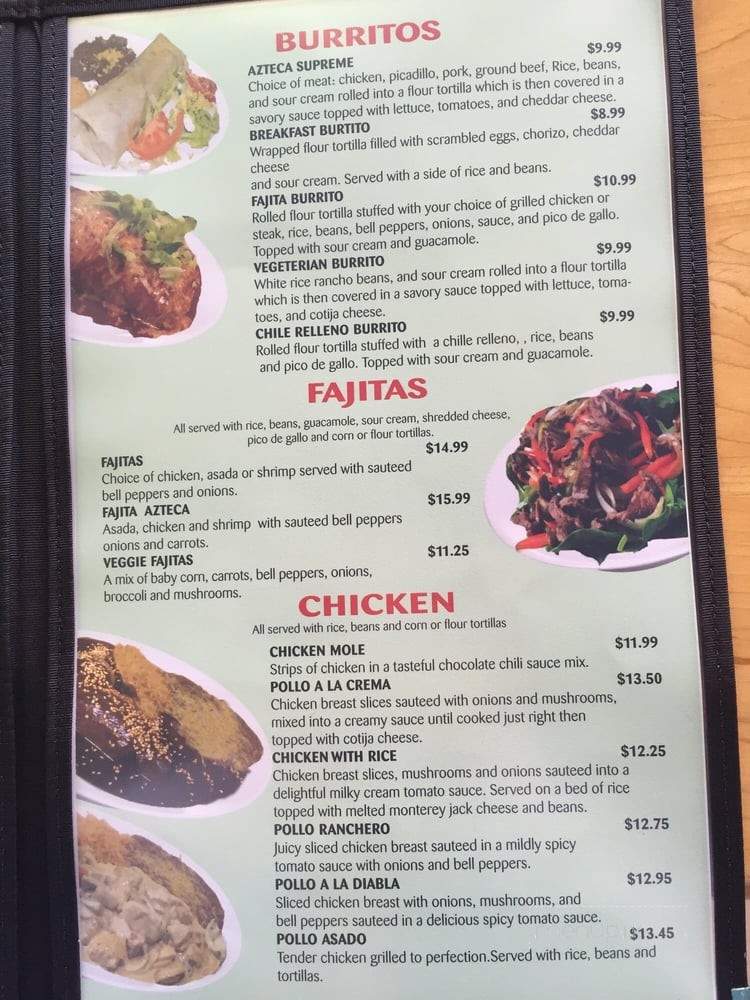 El Azteca - Medford, OR menu_pic