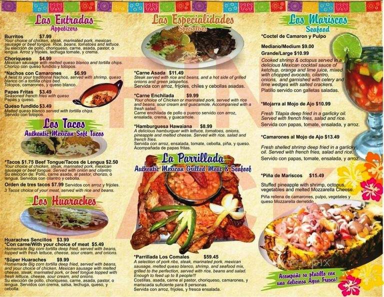 Los Comales Mexican Restaurant - Logansport, IN menu_pic