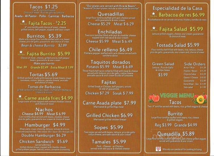 La Valentina Mexican Grill - Los Angeles, CA menu_pic