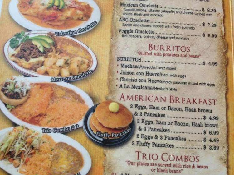 La Valentina Mexican Grill - Los Angeles, CA menu_pic
