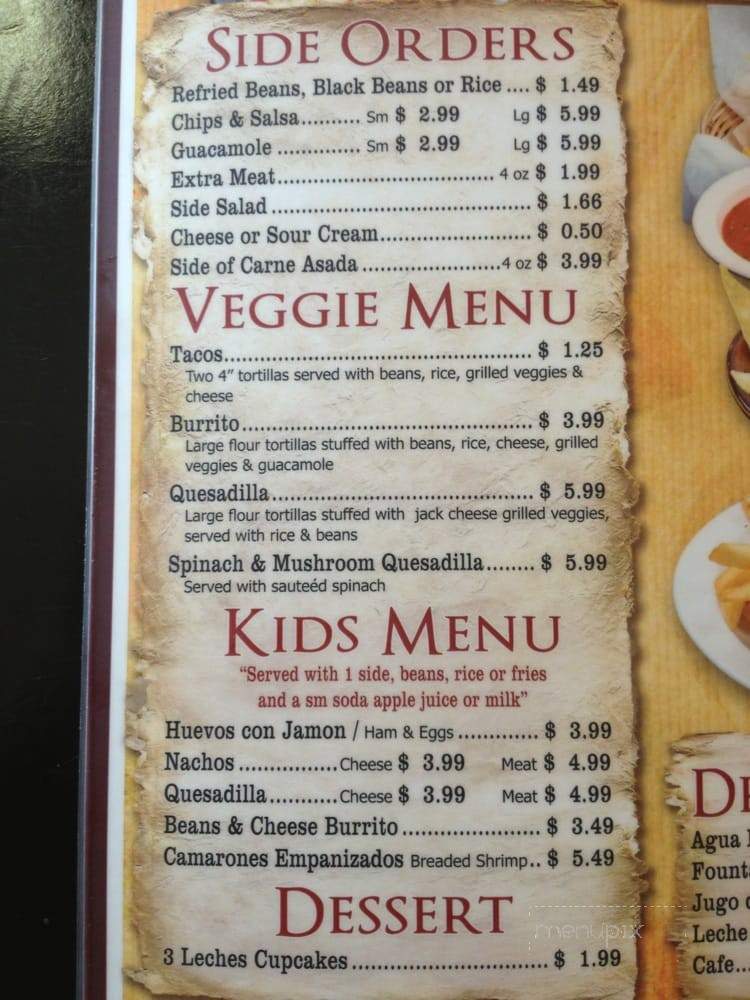La Valentina Mexican Grill - Los Angeles, CA menu_pic