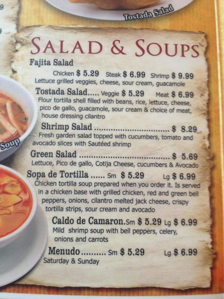 La Valentina Mexican Grill - Los Angeles, CA menu_pic