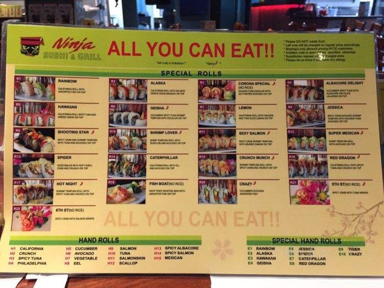 Ninja Sushi & Grill - Corona, CA menu_pic