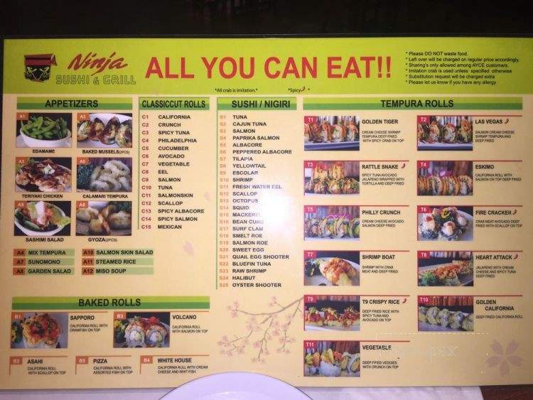 Ninja Sushi & Grill - Corona, CA menu_pic