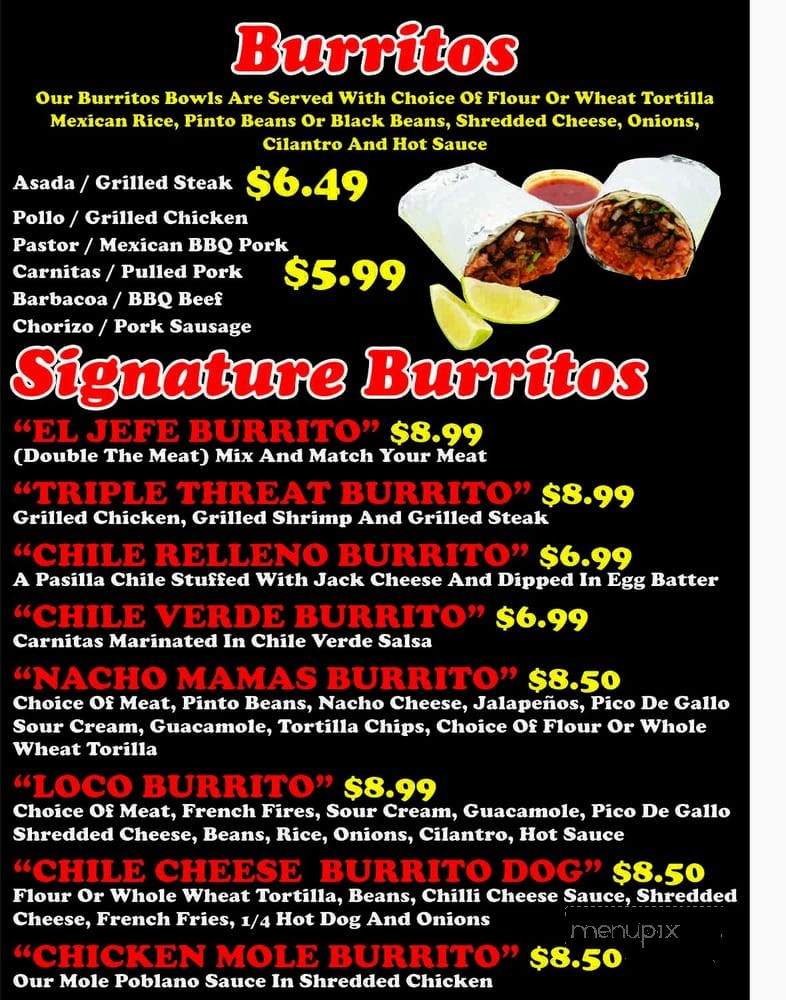 Loco Burrito - Norco, CA menu_pic