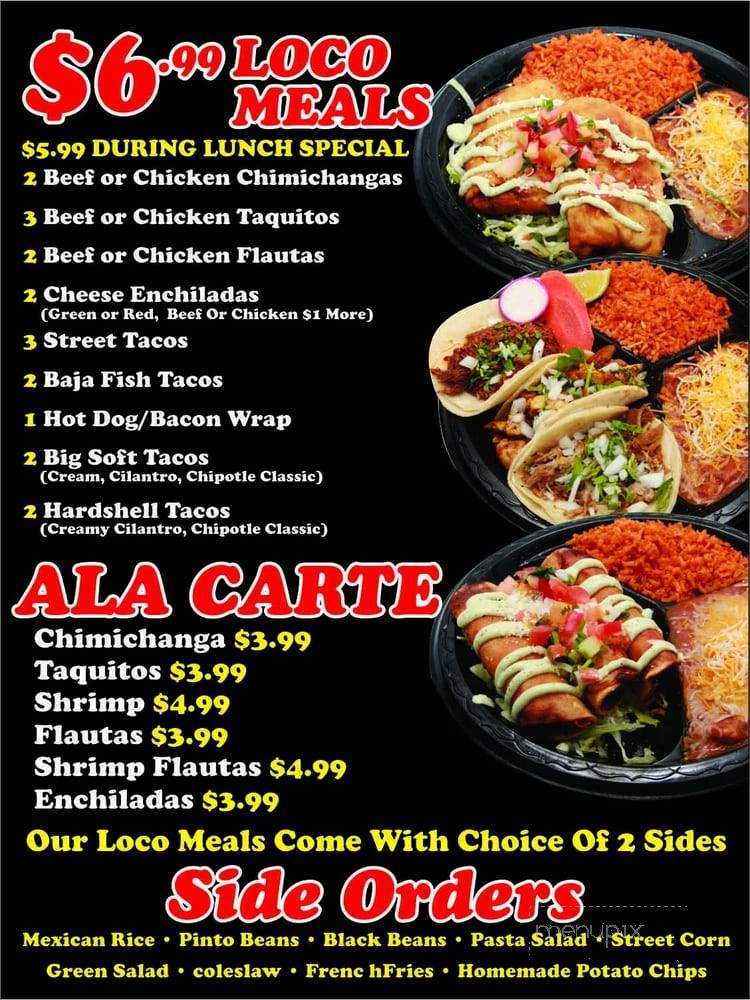 Loco Burrito - Norco, CA menu_pic