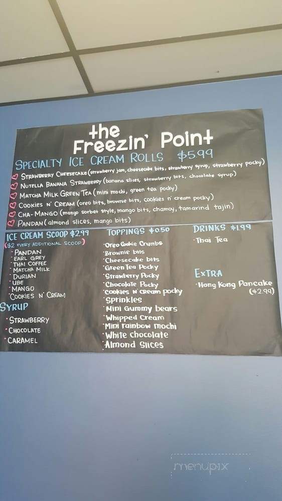 The Freezin Point - Monterey Park, CA menu_pic