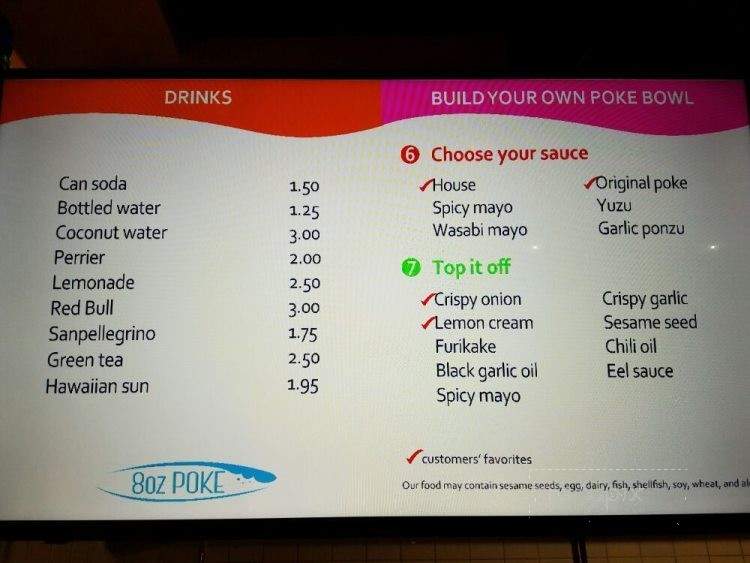 8oz Poke - West Hollywood, CA menu_pic