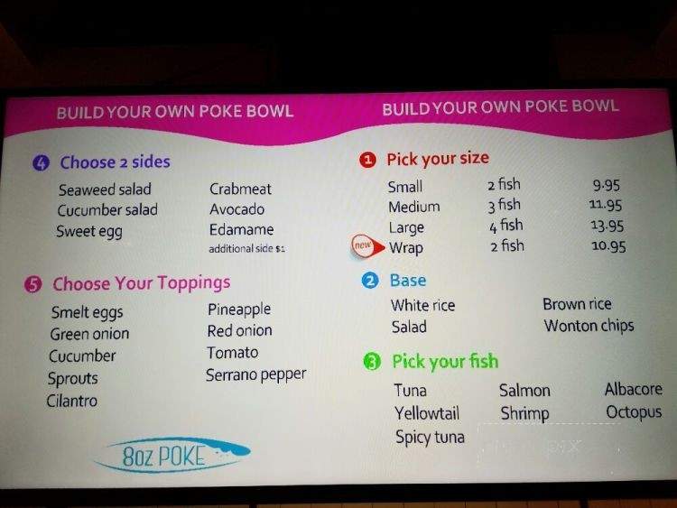 8oz Poke - West Hollywood, CA menu_pic