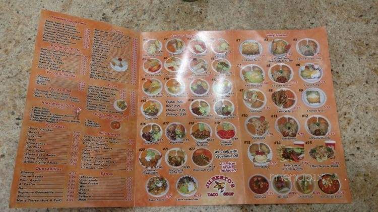 Jilberto's Taco Shop - Escondido, CA menu_pic