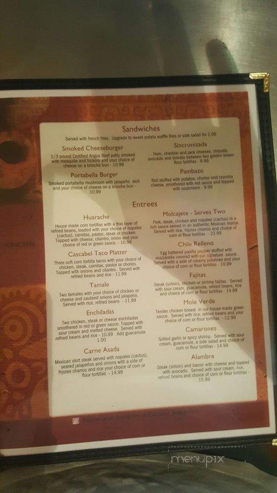 Cascabel - Angels Camp, CA menu_pic