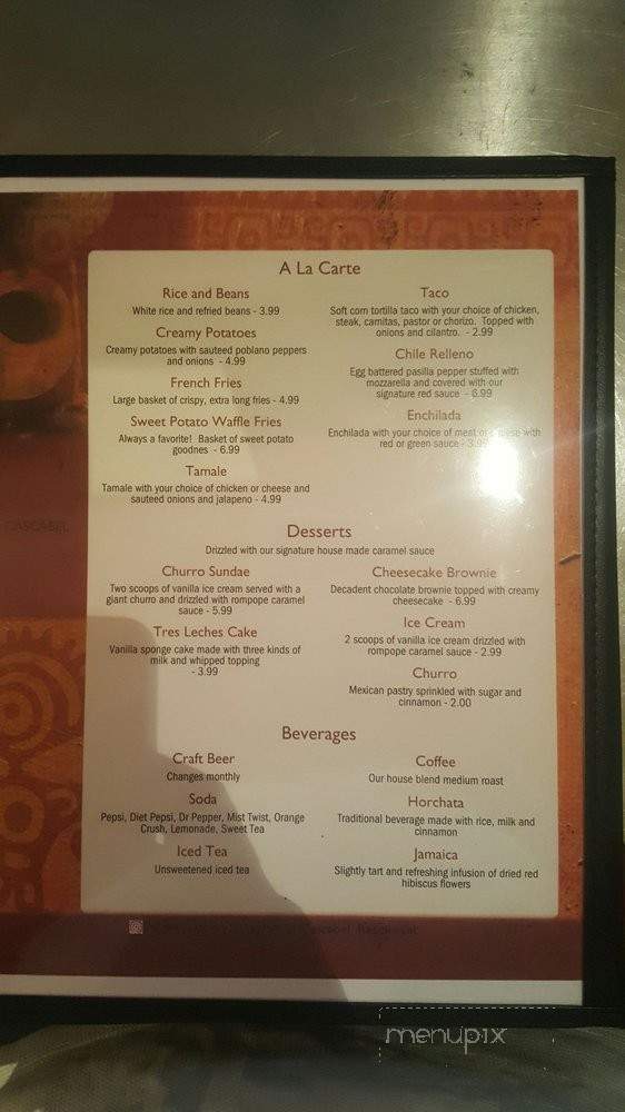 Cascabel - Angels Camp, CA menu_pic