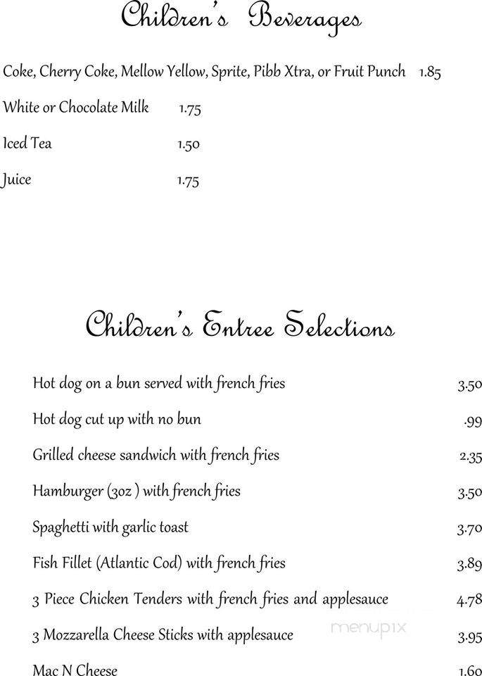 Cheryl's Country Diner - Parkersburg, WV menu_pic