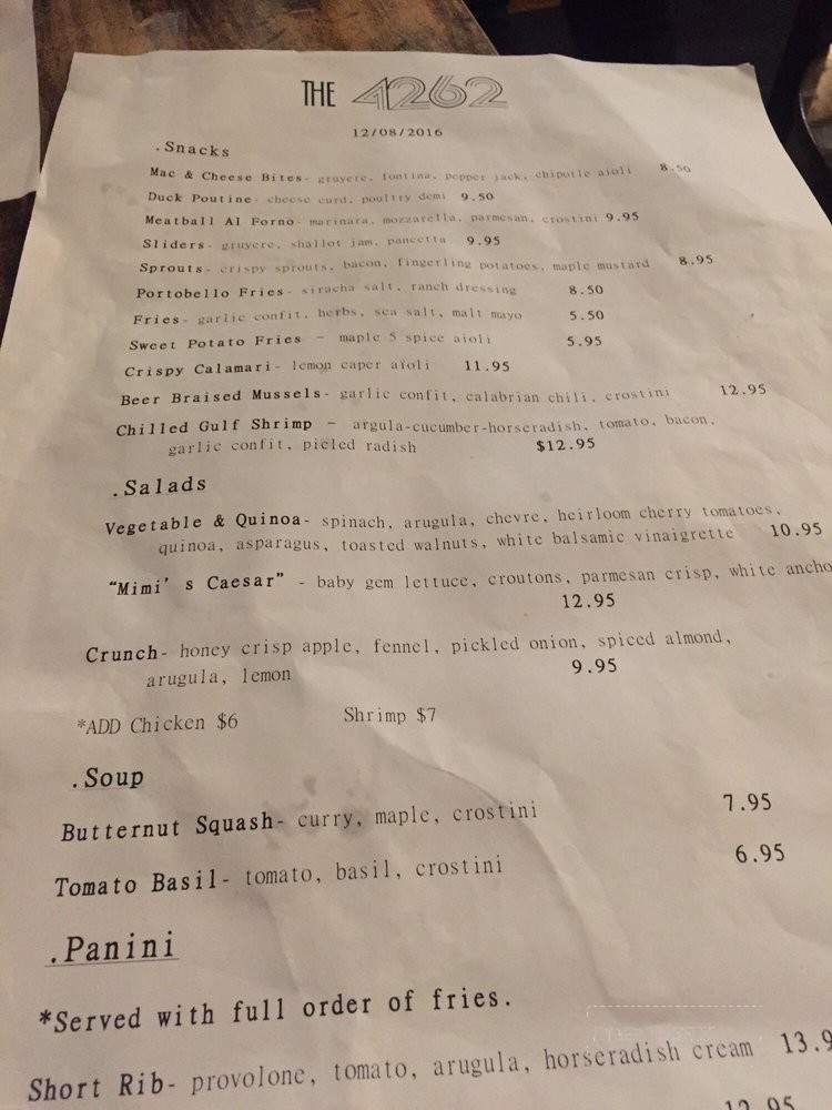 The 4262 - Long Beach, CA menu_pic
