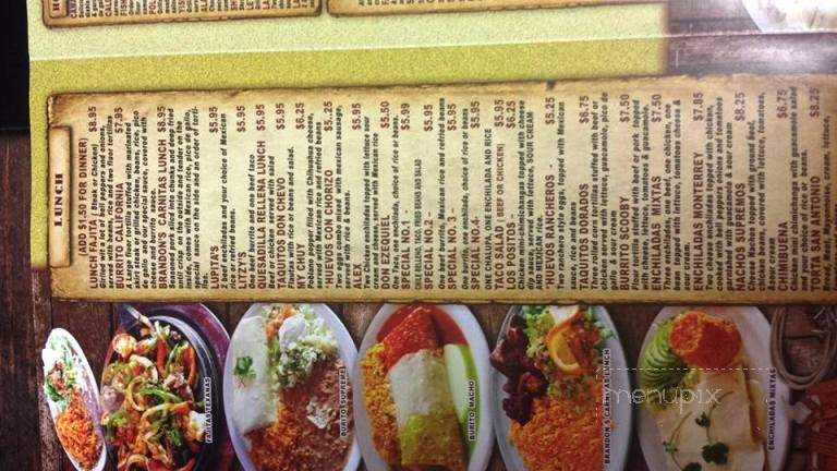 Los Potrillos - Scottsboro, AL menu_pic