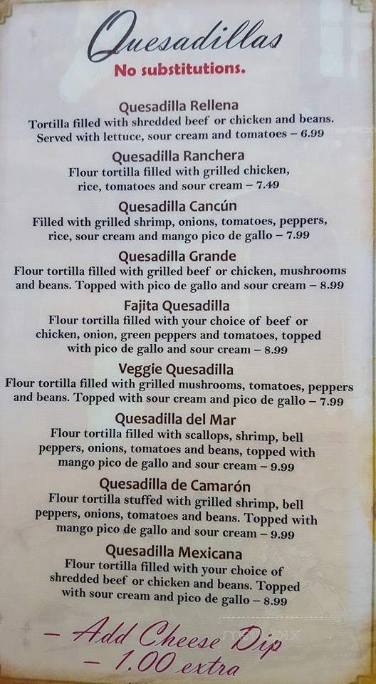 El Jimador Viejo - Anderson, SC menu_pic