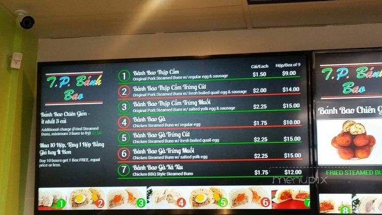 TP Banh Bao 3 - San Diego, CA menu_pic