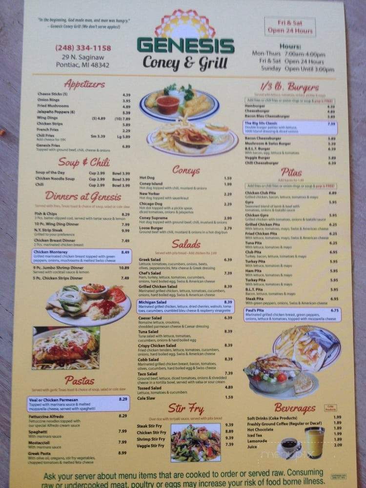 Genesis Coney & Grill - Pontiac, MI menu_pic