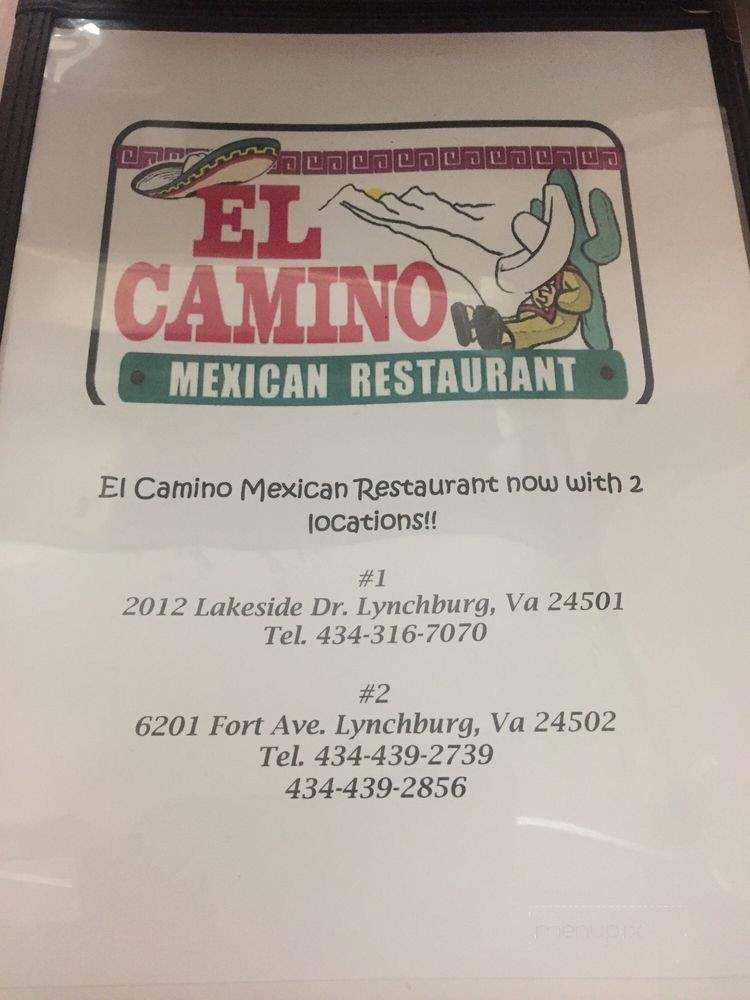 El Camino - Lynchburg, VA menu_pic
