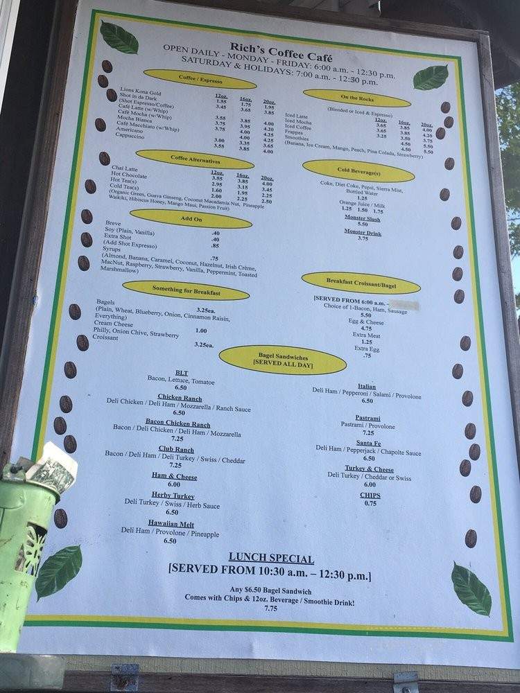 Rich's Daily Grindz & Bagel - Wahiawa, HI menu_pic