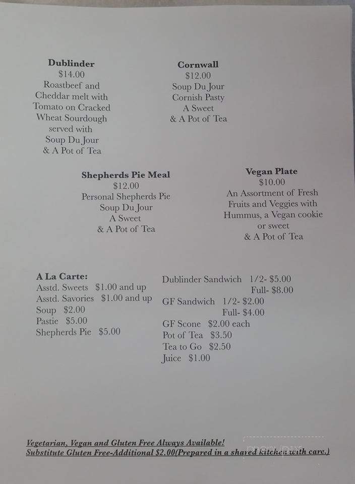 Tea Time - Saint Helens, OR menu_pic