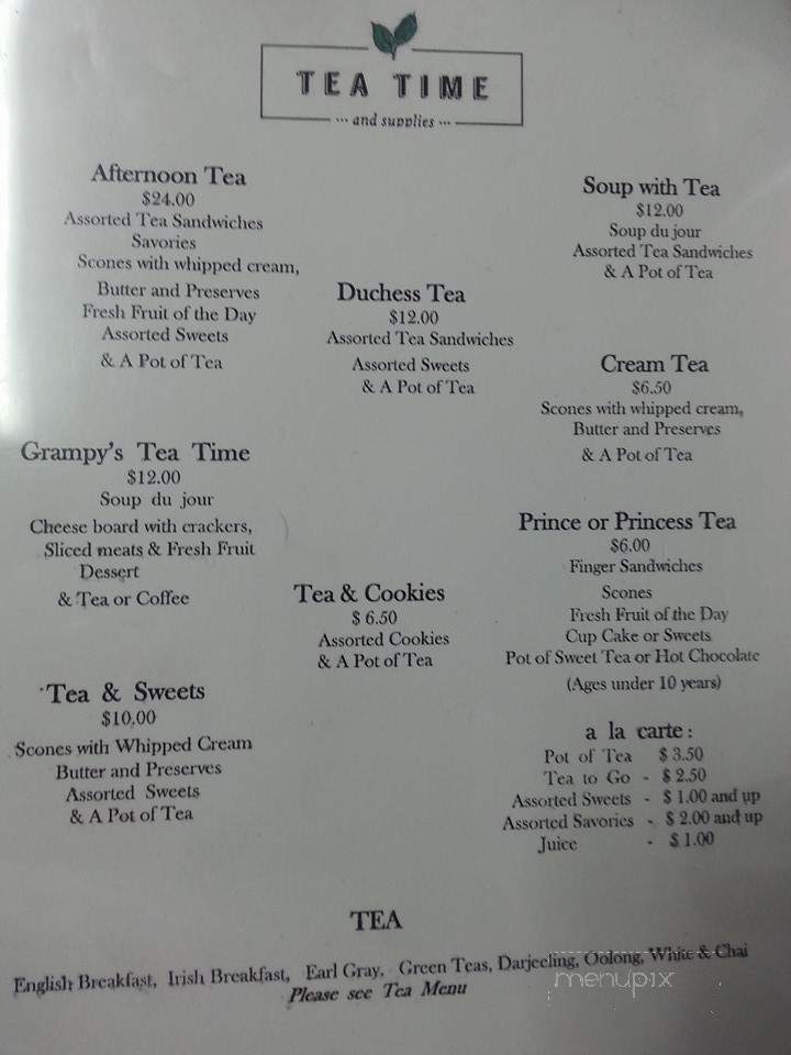 Tea Time - Saint Helens, OR menu_pic