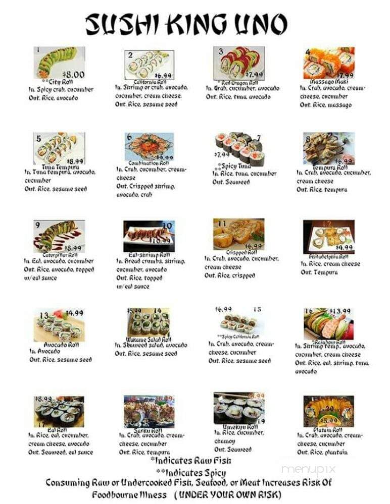 Sushi King - Safford, AZ menu_pic