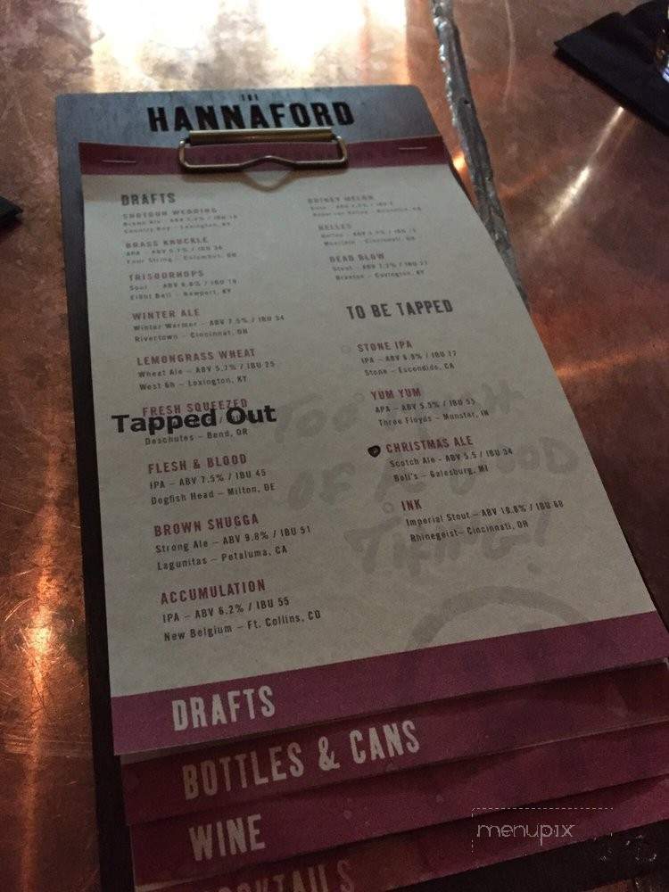 The Hannaford - Covington, KY menu_pic