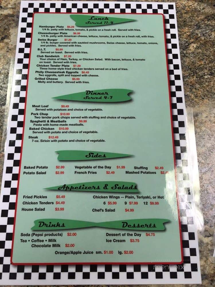 Colonial Diner - Winterville, NC menu_pic