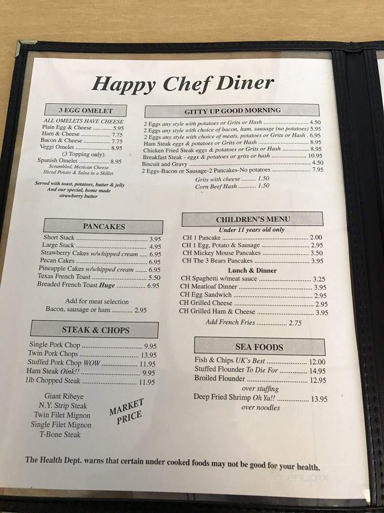 Menu of Happy Chef in Lake Placid, FL 33852