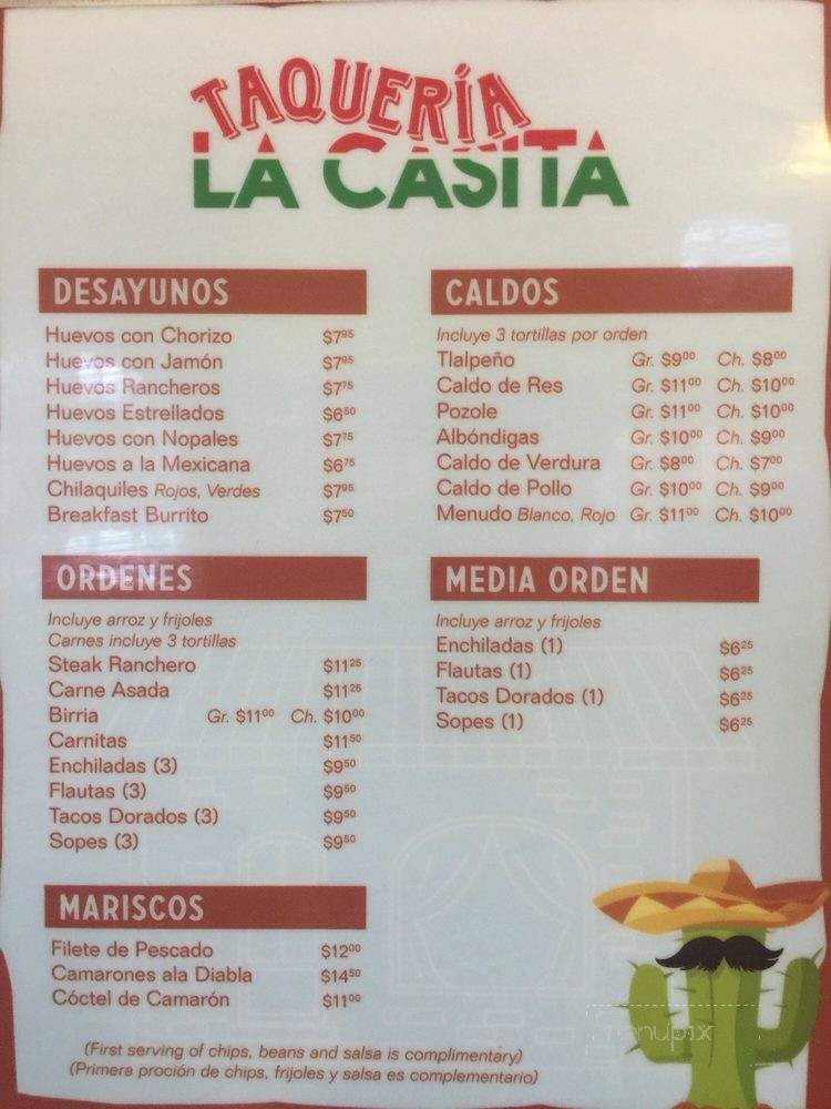 La Casita - Oakland, CA menu_pic