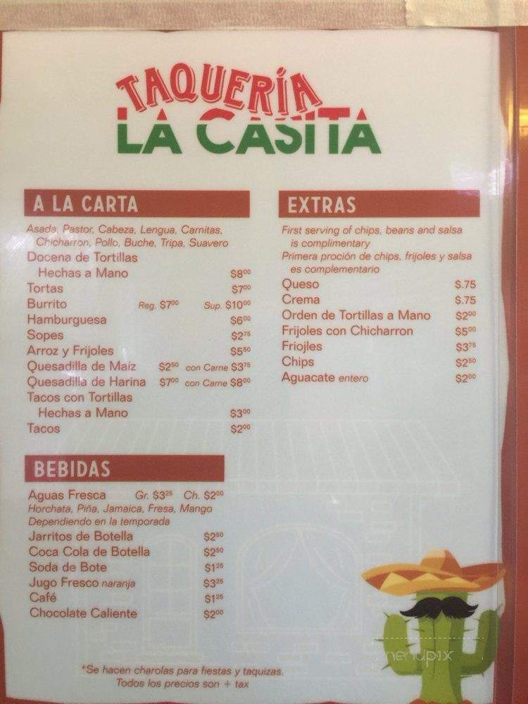 La Casita - Oakland, CA menu_pic