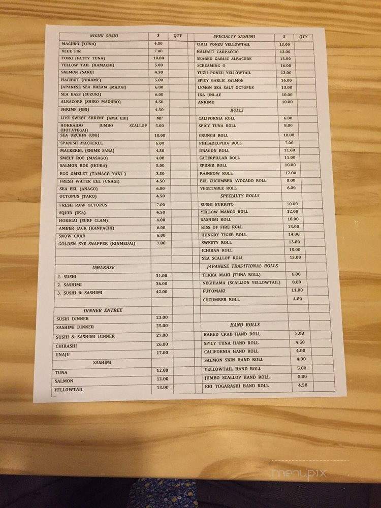 Kaigen Japanese Restaurant & Sushi Bar - Orange, CA menu_pic