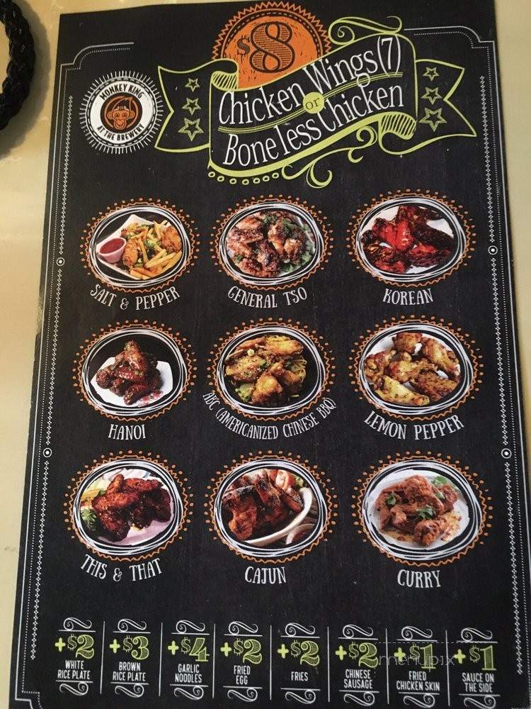 Menu of Monkey King At the Brewery in Alameda, CA 94501