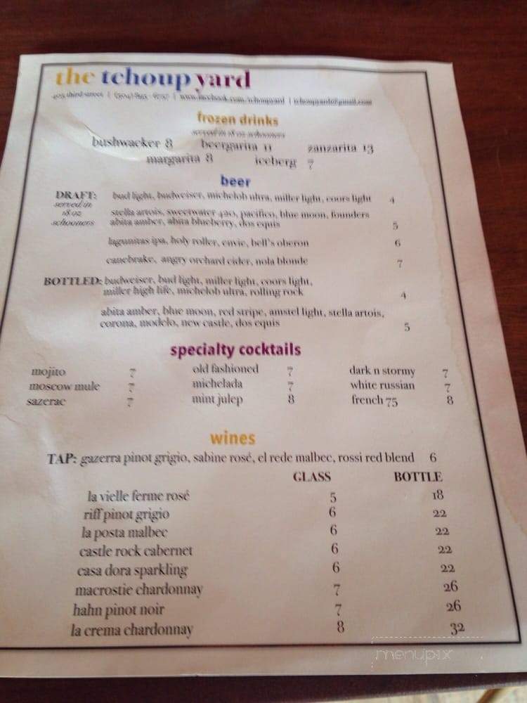 Tchoup Yard - New Orleans, LA menu_pic