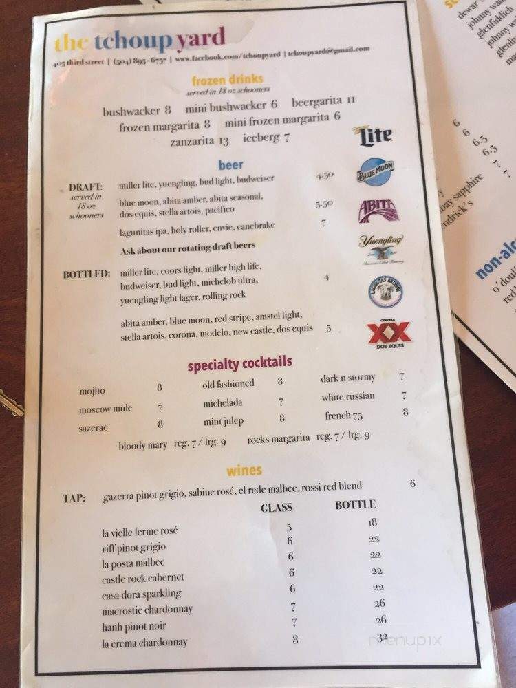 Tchoup Yard - New Orleans, LA menu_pic