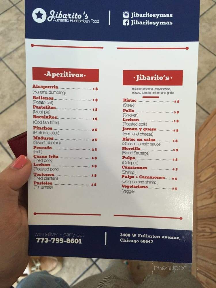Jibarito's y M - Chicago, IL menu_pic