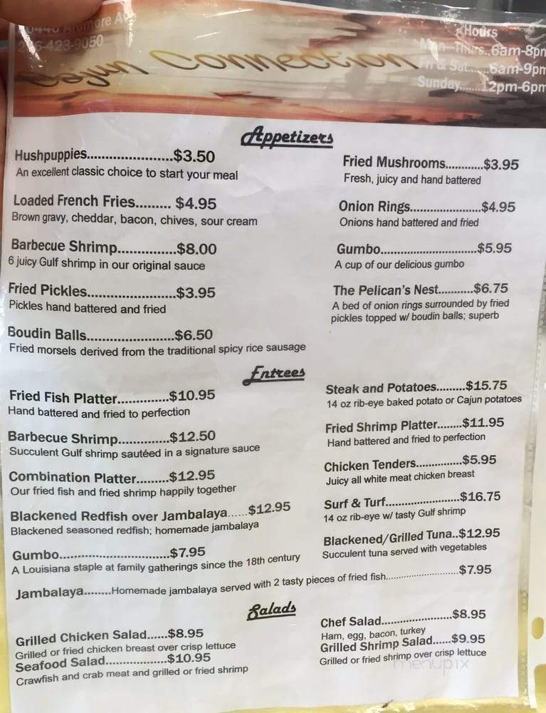 Cajun Connection - Ardmore, AL menu_pic