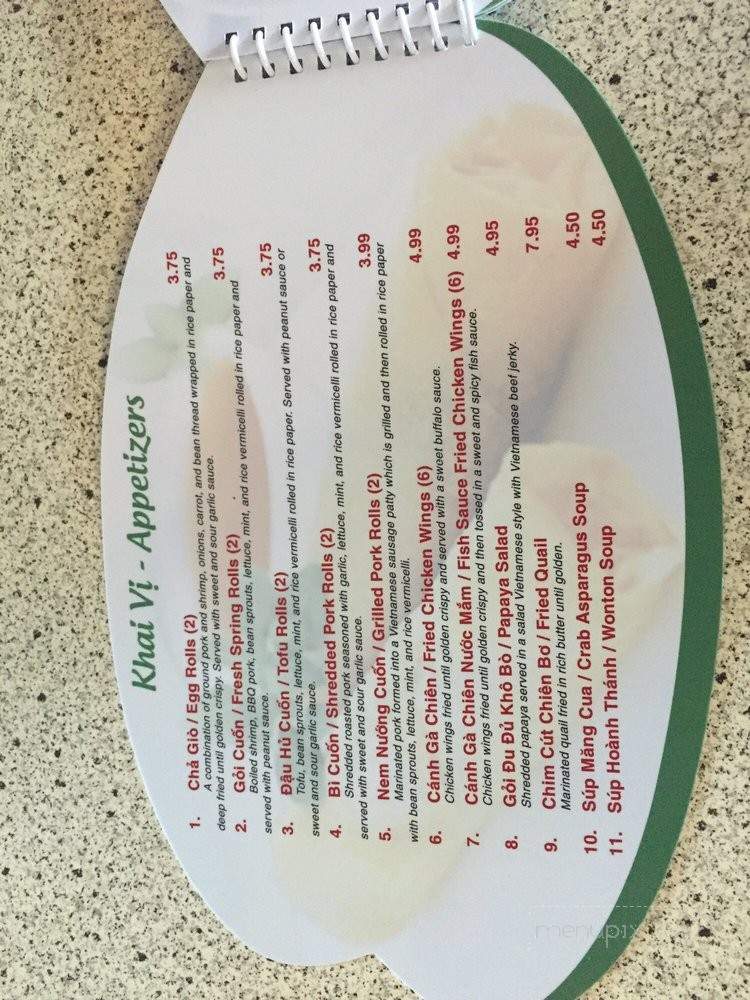 Pho Quynh - Charlotte, NC menu_pic
